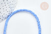 Perles porcelaine abacus bleu tendre 4x3mm, création bijoux céramique, le fil de 38cm G7811-Gingerlily Perles