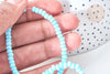 Perles porcelaine abacus bleu clair 4x3mm, création bijoux céramique, le fil de 38cm G7808-Gingerlily Perles