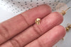 clous puces oreille boule acier doré IP inoxydable 14k anneau et fermoir,boucles d'oreille percée,4mm, les 10- G7697-Gingerlily Perles