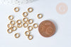 Anneaux ronds acier 304 inoxydable doré dorure ionisée 6mm 18 gauge, fourniture acier, anneaux ouverts sans nickel,anneaux dorés,apprêt doré, lot de 50-G7707-Gingerlily Perles