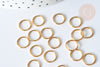 Anneaux ronds acier 304 inoxydable doré dorure ionisée 10mm 18 gauge, fourniture acier, anneaux ouverts sans nickel,anneaux dorés,apprêt doré, lot de 50-G7712-Gingerlily Perles