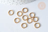 Anneaux ronds acier 304 inoxydable doré dorure ionisée 8mm 18 gauge, fourniture acier, anneaux ouverts sans nickel,anneaux dorés,apprêt doré, lot de 50-G7711-Gingerlily Perles
