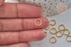 Anneaux ronds acier 304 inoxydable doré dorure ionisée 8mm 18 gauge, anneaux dores ouverts sans nickel, 50 anneaux, G7711