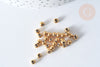 Perle intercalaire ronde acier inoxydable IP 304 doré 4mm, fourniture création bijoux, lot de 100 - G7694-Gingerlily Perles