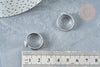 Anillo ajustable para cabujón de 6 mm en acero inoxidable plateado de 17-18 mm, un soporte de anillo personalizable para la creación de joyas, el 2 G8227