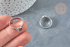 Bague réglable pour cabochon 6mm en acier argenté inoxydable 17-18mm, un support bague personnalisable pour creation bijoux,les 2 G8227
