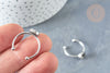 Anillo ajustable para cabujón 6mm plata acero inoxidable 18mm, un anillo personalizable que soporta la creación de joyas, unidad G8149
