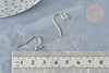 304 silver stainless steel hook loop support 20-22mm, pierced ears, nickel free, X20 G8157