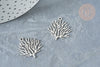 Coral branch pendant silver stainless steel 201 23.5mm, platinum stainless steel, nickel-free pendant, jewelry creation, unit G8158