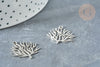 Coral branch pendant silver stainless steel 201 23.5mm, platinum stainless steel, nickel-free pendant, jewelry creation, unit G8158