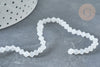 Opalescent white crystal abacus beads 4mm, faceted glass crystal bead, 35cm wire, G8541 