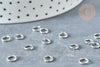 Anillos redondos de acero inoxidable plateado 6mm, suministros de acero, anillos abiertos, sin níquel, X5gr G8152