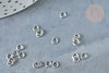 Anillos redondos de acero inoxidable plateado de 4 mm, suministros de acero, anillos abiertos, sin níquel, lote de 2 g G8188