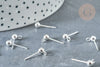Stud ear studs ball steel 304 silver stainless ring, earrings, pierced ear, X10 G8226