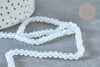 Opalescent white faceted crystal abacus bead 4mm, glass beads DIY jewelry creation, 41cm wire G8179 