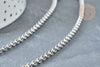 Silver 304 stainless steel rollo mesh chain 3mm, platinum stainless steel jewelry creation, by the meter G8140