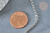 Chaine maille rollo acier inoxydable 304 argenté 3mm,création bijoux acier inoxydable platine, au mètre G8140