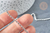 Cadena de malla enrollada de acero inoxidable 304 de plata de 3 mm, creación de joyas de acero inoxidable de platino, por metro G8140