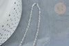 Chaine laiton platine maille coeur 1.8x2.4mm,,chaine fantaisie création bijoux, le mètre G8141