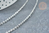 Cadena de latón platino malla de corazón 1.8x2.4mm, cadena de creación de joyería elegante, por metro G8141