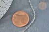 Cadena de latón platino malla de corazón 1.8x2.4mm, cadena de creación de joyería elegante, por metro G8141
