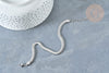 Bracelet maille serpent acier inoxydable argenté, création bijoux sans nickel,l'unité G8178