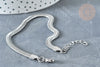 Bracelet maille serpent acier inoxydable argenté, création bijoux sans nickel,l'unité G8178
