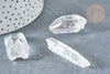 Punto de cristal de roca transparente sin perforar, piedra en bruto, cristal, piedras de perlas, piedra natural, X1 G8231