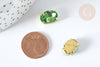 Cabujón de cristal ovalado verde claro con montura de latón dorado 14x10 mm, accesorios para la creación de joyas, juego de 5 G8112