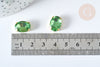 Cabujón de cristal ovalado verde claro con montura de latón dorado 14x10 mm, accesorios para la creación de joyas, juego de 5 G8112