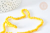 4x3mm yellow crystal faceted abacus beads, crystal jewelry creation beads, 46.5cm wire, G8696