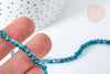 Transparent faceted glass rondelle beads turquoise blue AB 4x3mm, DIY crystal jewelry creation, 42cm wire G8254