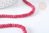 Natural dark pink jade rondelle bead 5x3mm, faceted bead, 36cm wire G1703