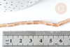 Rectangular faceted iridescent orange glass beads, bead for jewelry creation, 53cm wire G8107