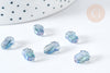 Pakchoi flower beads blue purple glass, Czech glass beads, 10 beads G8108
