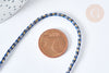 Cordón trenzado azul con hilo dorado 1.5mm-2mm, cordón scrapbooking multicolor, cuerda decoración, X 1Metro G8121