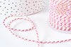Cordón trenzado rosa claro con hilo dorado 1.5mm-2mm, cordón scrapbooking multicolor, cuerda decorativa, longitud 1 metro G8123