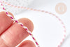 Light pink braided cord with gold thread 1.5mm-2mm, multicolor scrapbooking cord, decoration rope, length 1 meter G8123