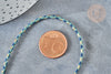 Navy blue braided cord turquoise gold thread 1.5mm-2mm, multicolor scrapbooking cord, X 1 meter G8122