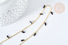 Faceted plexiglass bead chain black gold brass 7x3mm, DIY colorful jewelry creation, X 1 meter G7824