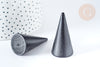 Expositor de anillos en forma de cono de madera negra, expositor de joyas para mercados de diseño, unidad G8117