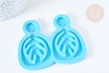 Leaf mold for making resin pendant earrings, a silicone mold for making jewelry with resin inclusion, X1 G8234
