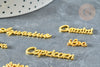 Element to stick astrological sign golden zamac, a golden astrological pendant jewelry creation, 14-48mm, X1 G3466