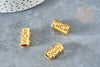 Cylindrical golden zamac tube bead 17mm, jewelry making bead, X10 G8393 