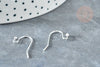 Soporte de bucle de gancho de latón plateado de 22 mm, orejas perforadas, creación de joyas, bucles dorados, X50 G8362