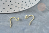 Gold brass hook buckle supports 22mm, pierced ears, jewelry creation, golden buckles, lot of 50 G5822