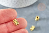 Aged gold zamac cylindrical tube bead 8mm, jewelry making bead, X10 G8385 