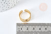 Adjustable star gold steel ring 304 stainless steel size 57, women's stainless steel ring, X 1 G7639