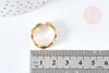 Anillo ajustable de latón bañado en oro de 18 quilates con circonita en forma de grano de café de 17 mm, anillo para mujer, regalo de cumpleaños, unidad G4572