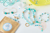 Kit de mezcla de perlas Blue Lagoon, cajas y kits para crear bisutería DIY, bolsa G8164
